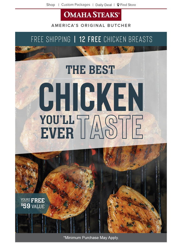 Omaha Steaks Just for you EXCLUSIVE package + 12 FREE chicken breasts