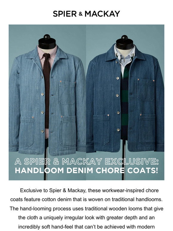 Handloom Denim - Light Ice Wash - Chore Coat | SPIER & MACKAY