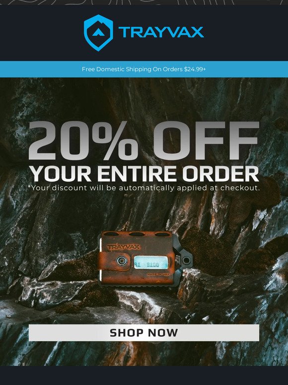 20% Off Your Entire Order