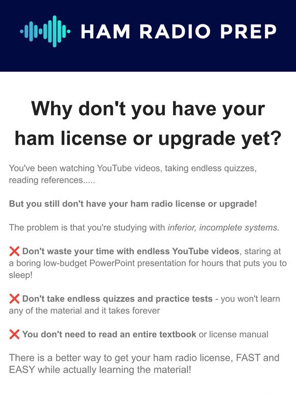 Why haven't you received your ham license yet?