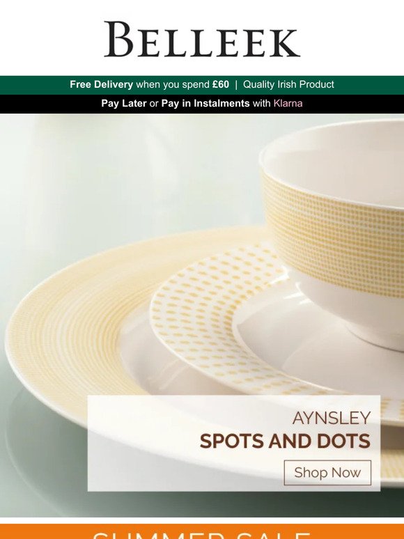 Additional 20% off Spots & Dots Tableware!