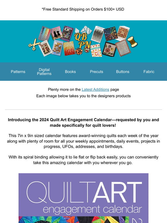 Quilt Patterns The 2024 Quilt Art Engagement Calendar is finally here
