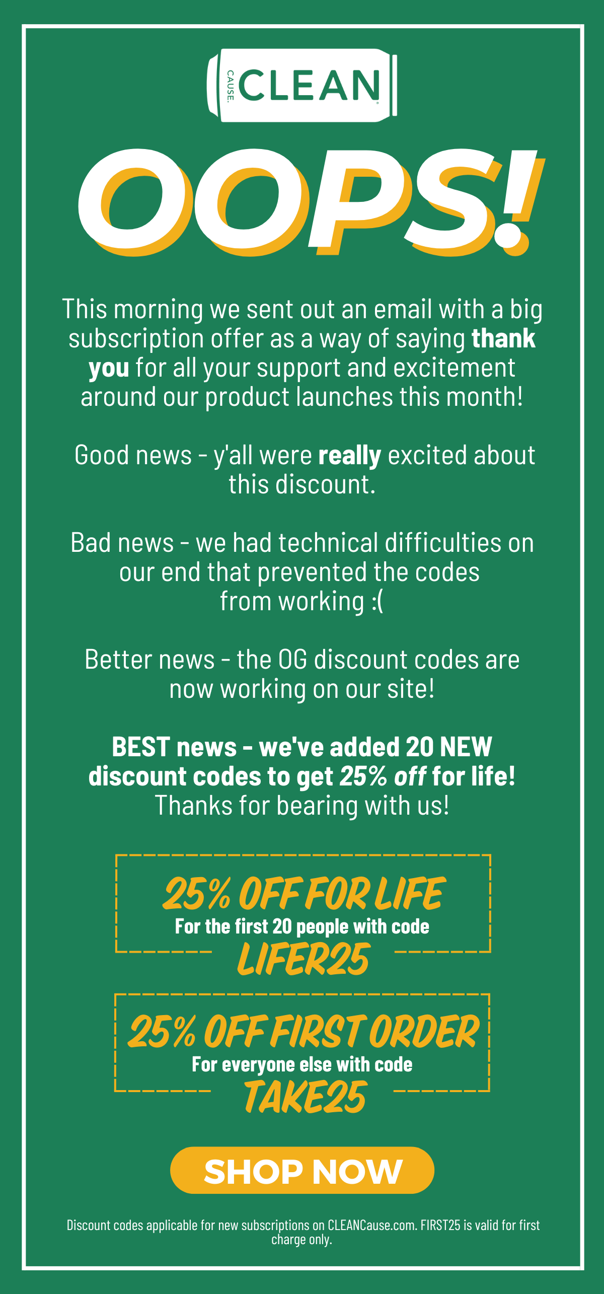 CLEAN Cause OOPS.... Milled