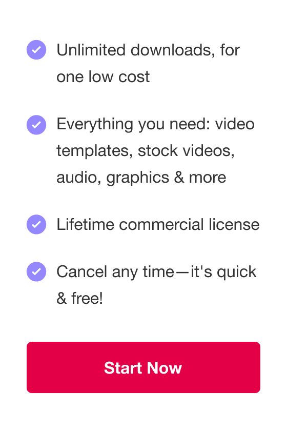 Unlimited downloads, millions of assets, commercial licensing & cancel any time
