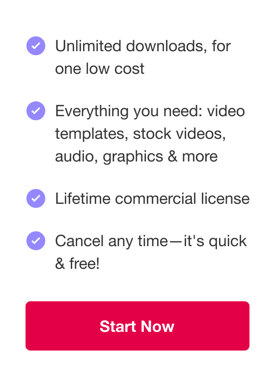 Unlimited downloads, millions of assets, commercial licensing & cancel any time