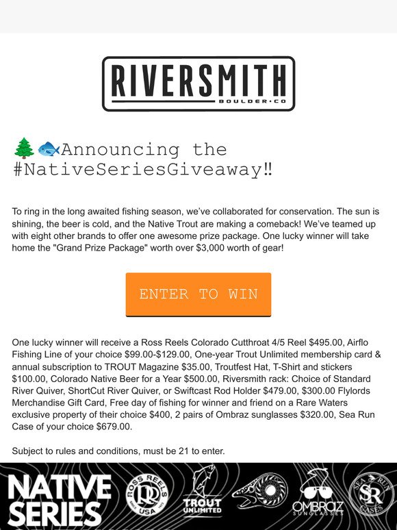 Riversmith: 🐟Announcing the Native Series Giveaway