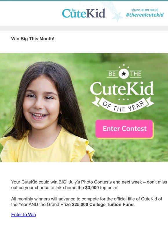 Your CuteKid Could Win $25,000*!