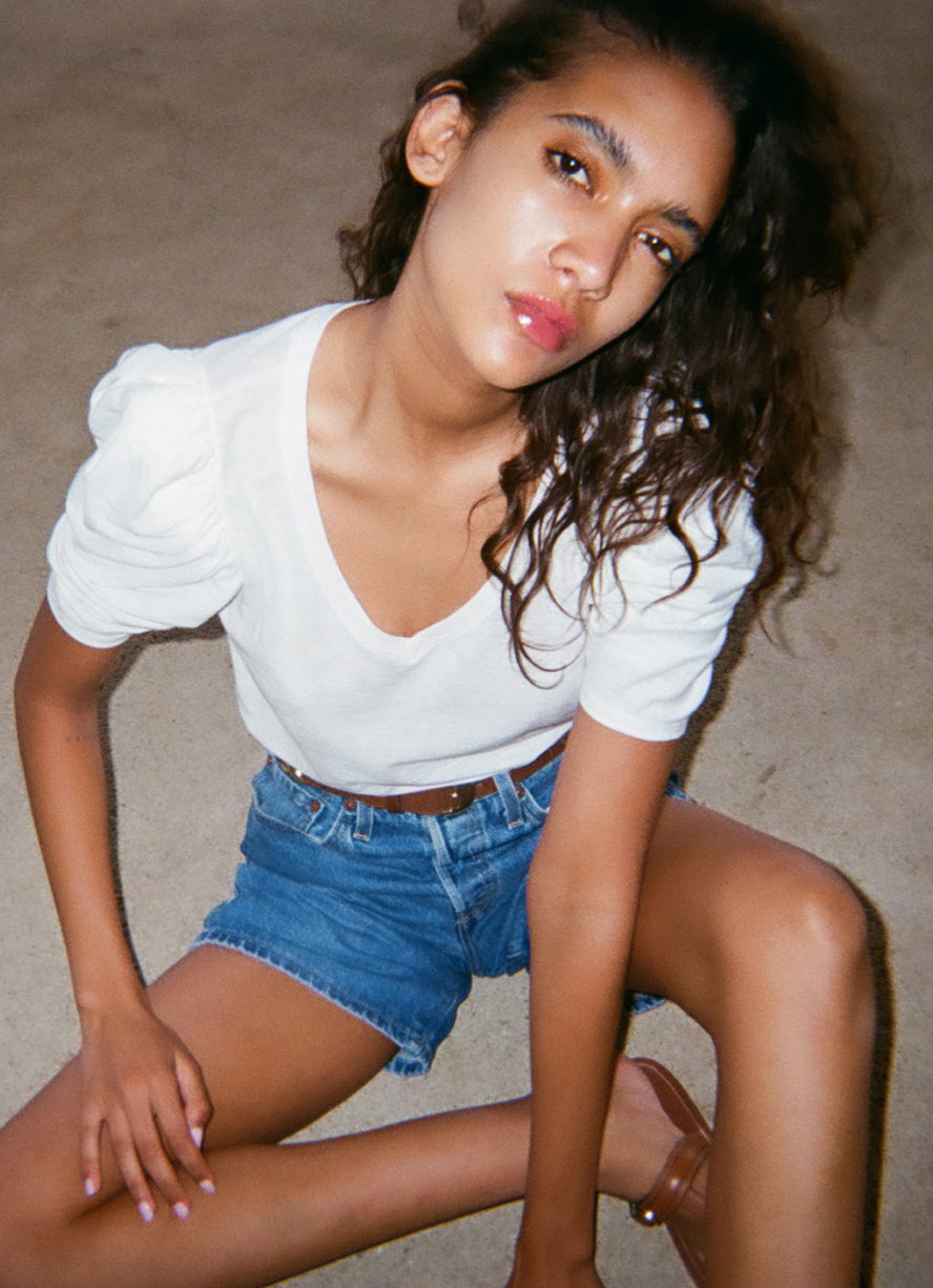 Jillian Puff Sleeve V Neck | NATION LTD
