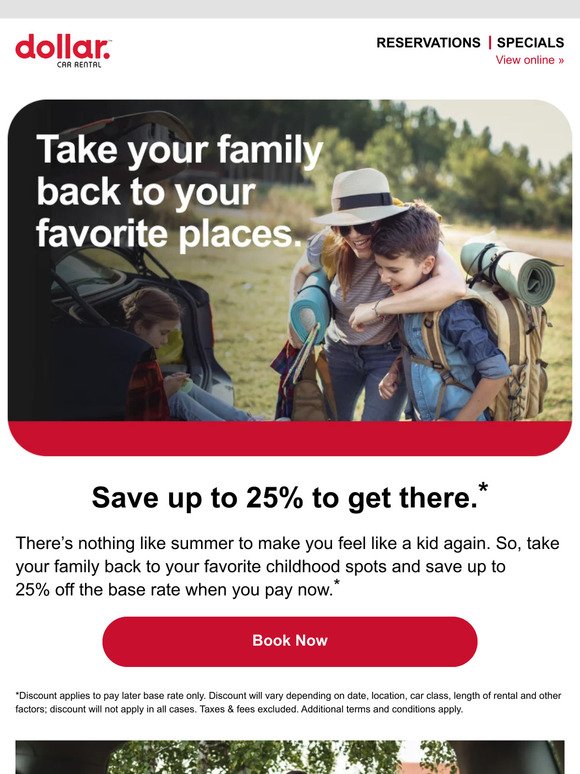 Save up to 25% on your family road trip