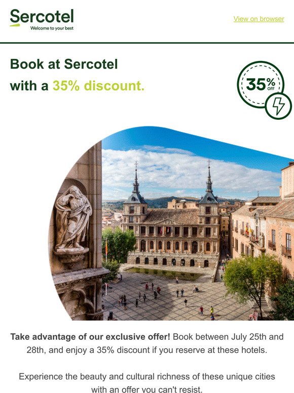 Book at Sercotel with a discount 🌞