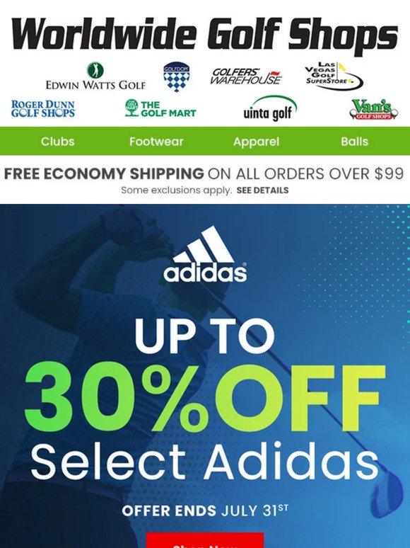 Don't Miss Out On Up to 30% off adidas Footwear!