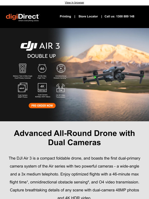 Introducing the DJI Air 3. Double Up.