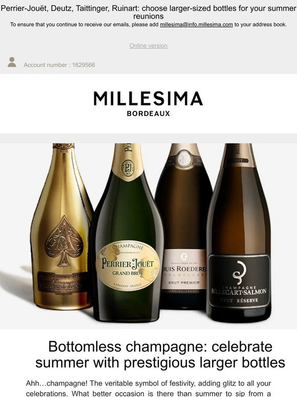 Bottomless champagne: large-sized bottles for your summer get-togethers