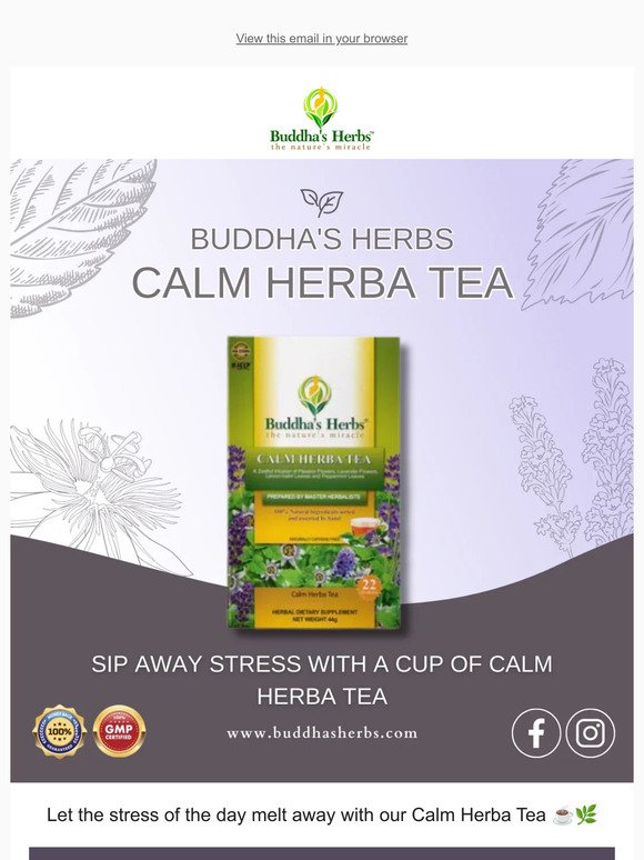 Sip away stress with a cup of Calm Herba Tea