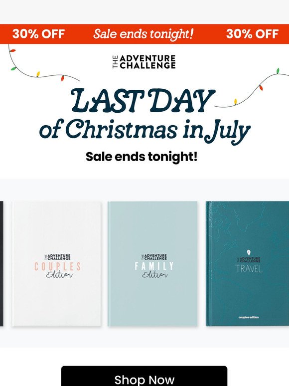 Shop the last day of Christmas in July sale!