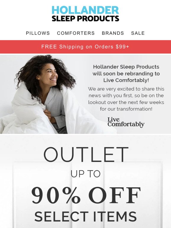 Relax & Enjoy Outlet Savings on Pillows, Comforters & More