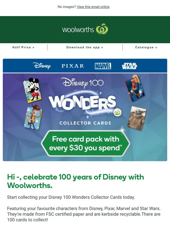 —, Disney 100 Wonders Collector Cards have arrived at Woolworths 💫