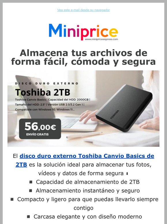 Disco duro Toshiba por tan solo 56€ 💻