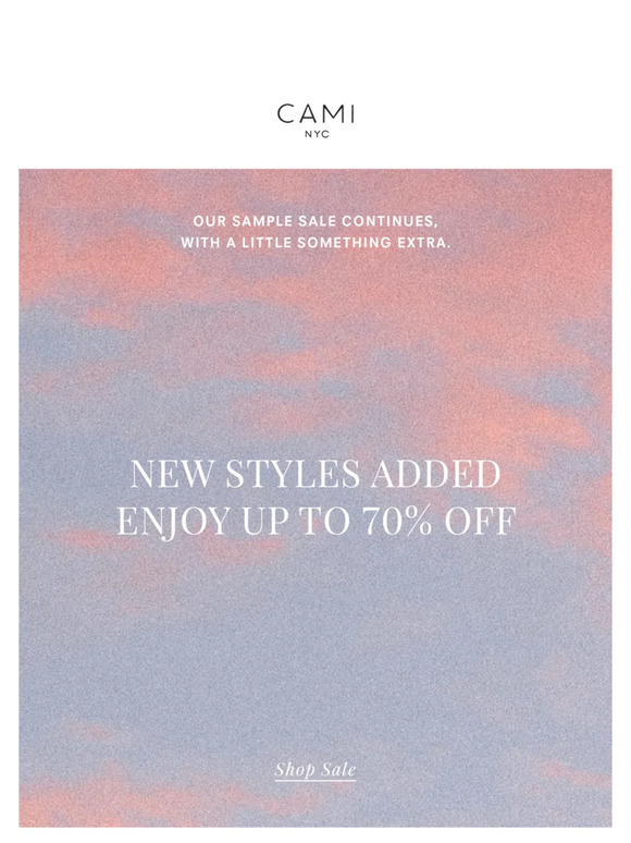 New Styles Added to our Sample Sale!