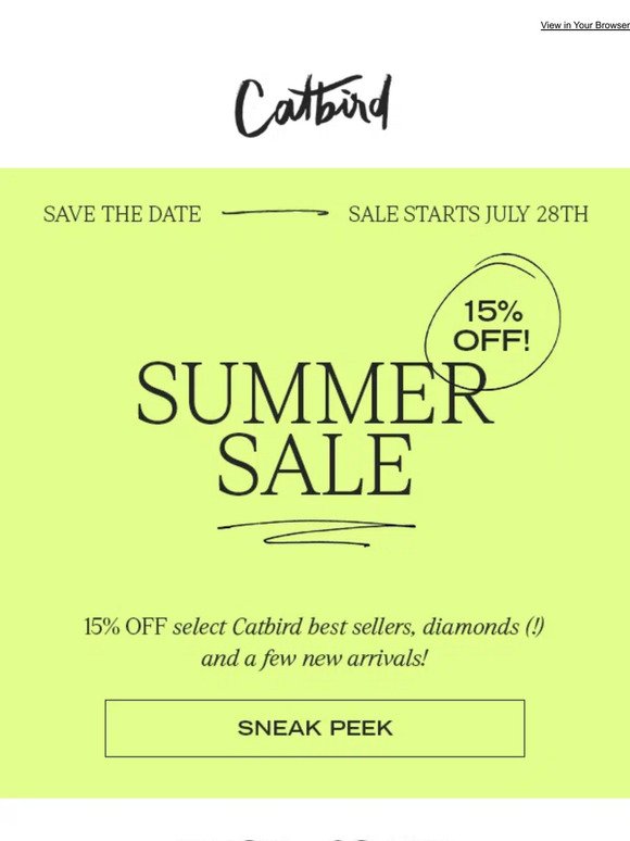 SAVE THE DATE: A Summer Sale