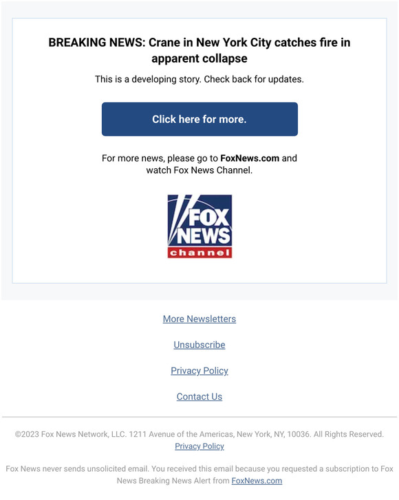 Fox News BREAKING NEWS Crane in New York City catches fire in