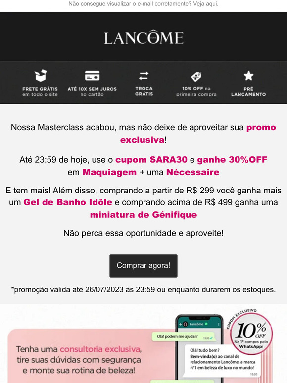 VIP: 30% OFF em Maquiagem + Brindes Exclusivos