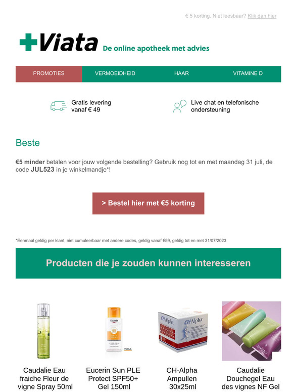 , speciaal voor jou: €5