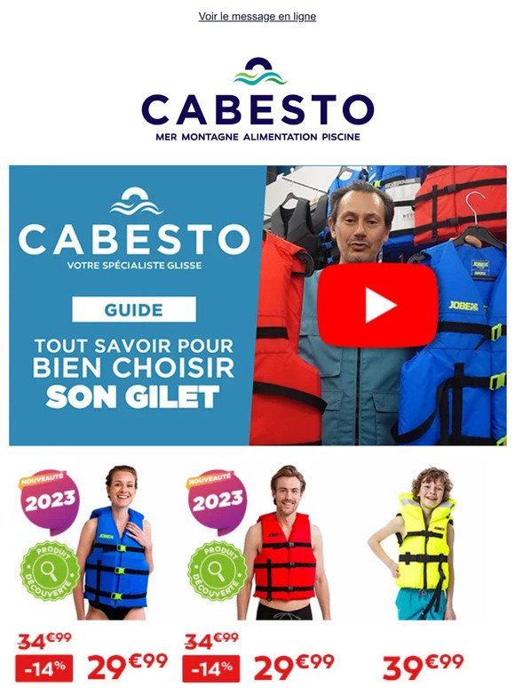 Comment (bien) choisir son gilet d'aide à la flottabilité chez CABESTO ?