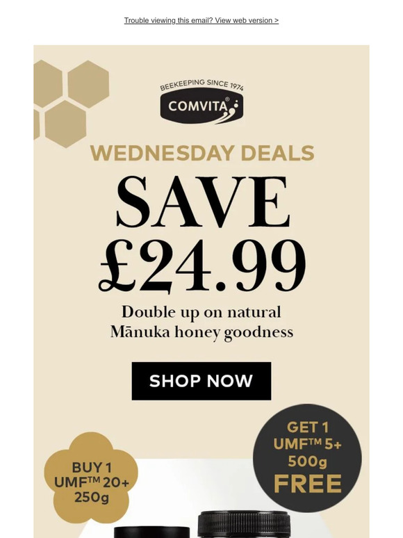 Wednesday Deal! Buy 1 UMF™ 20+ 250g & get 1 UMF™ 5+ 500g FREE!!