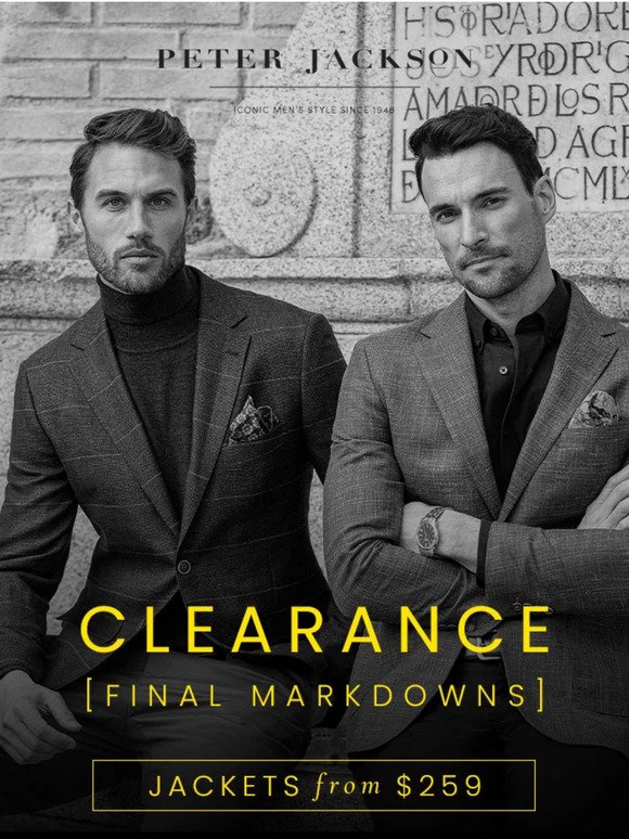 Clearance: Sports Jackets from $259. Final Markdowns