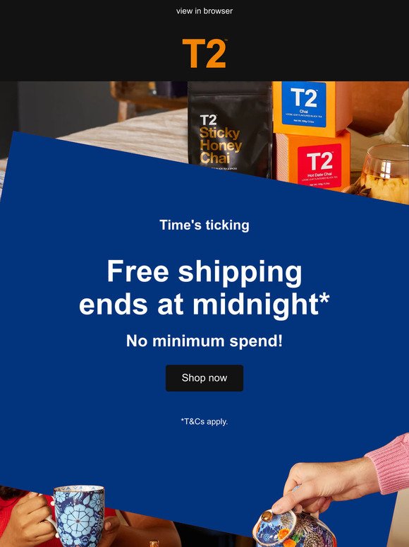 Hurry! FREE shipping ends midnight.
