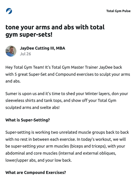 Total Gym Back Exercises - Total Gym Pulse 