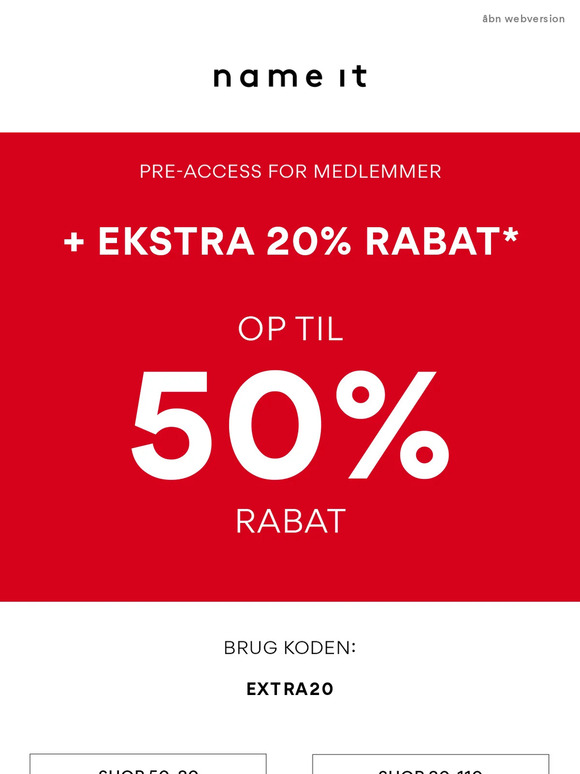 PRE-ACCESS: Ekstra 20% på sale!