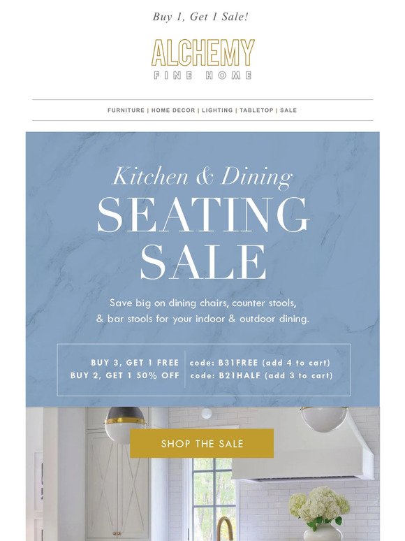 🍋 Buy 1 Get 1!  | Kitchen & Dining Seating Sale