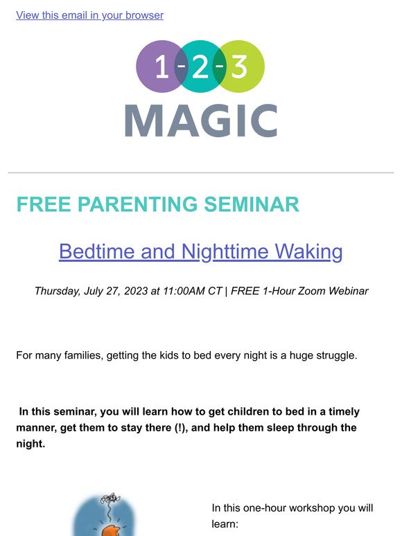 1-2-3 Magic: FREE Webinar on Bedtime Routines Tomorrow!