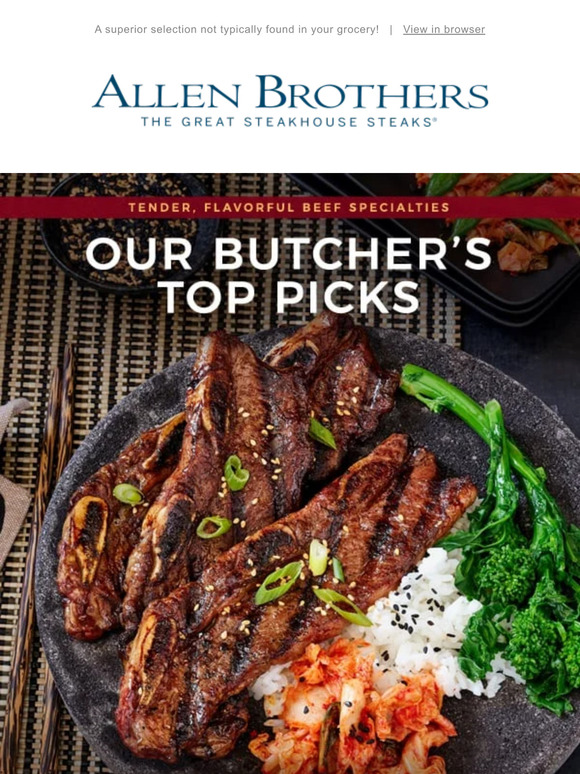 Allen Brothers Steaks Specialty Meats Our Butchers' Top Picks Milled