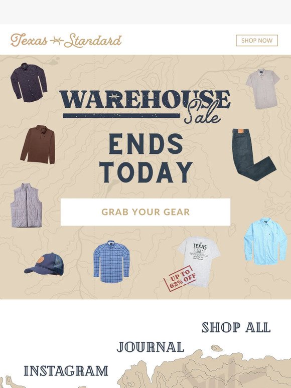 Last Chance to Save Big - Warehouse Sale Ends Today!