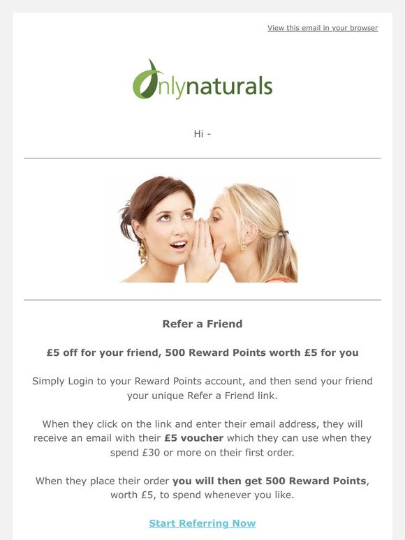 Refer a Friend - £5 off for them, £5 off for you
