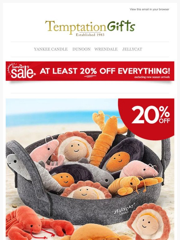 20% OFF Jellycat Sensational Seafood + Village Pottery Collection!