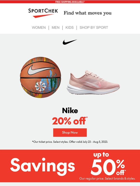 Gear Up With Nike 20% Off + More