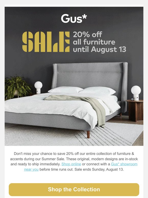 20% off all modern furniture for a limited time