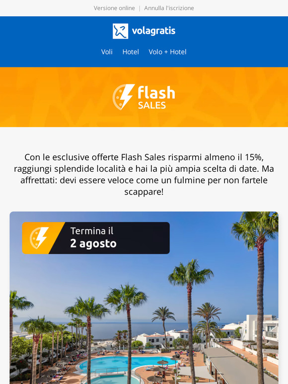 Vacanze da 203 € con Flash Sales