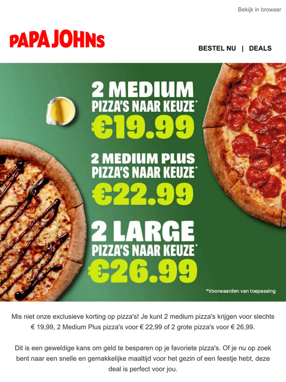 Exclusieve korting op pizza's - mis het niet!