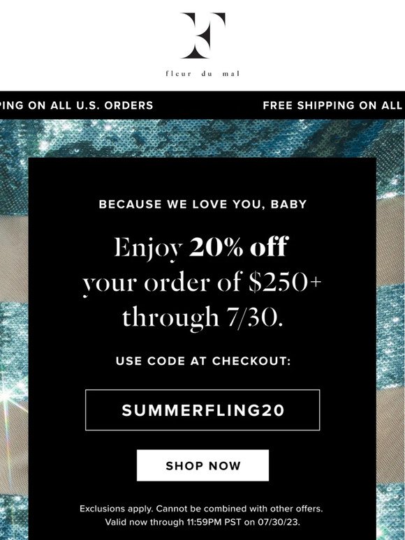 Because We ❤️ You, Take 20% Off