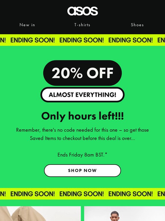 Ending soon! 20% off almost everything 💔
