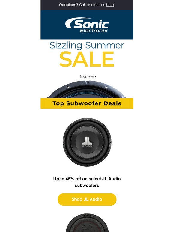ICYMI: Up to 45% off on select subwoofers! Exclusive this summer sale!