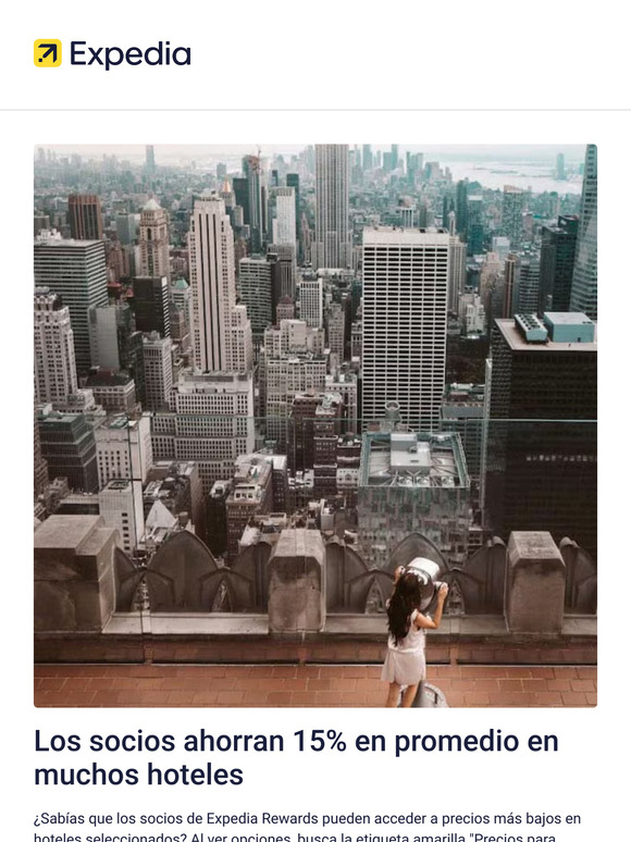 Obtén ahorros al instante como socio de Expedia Rewards