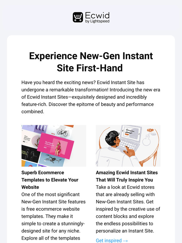 Ecwid Instant Sites to Inspire Your Dream Online Store