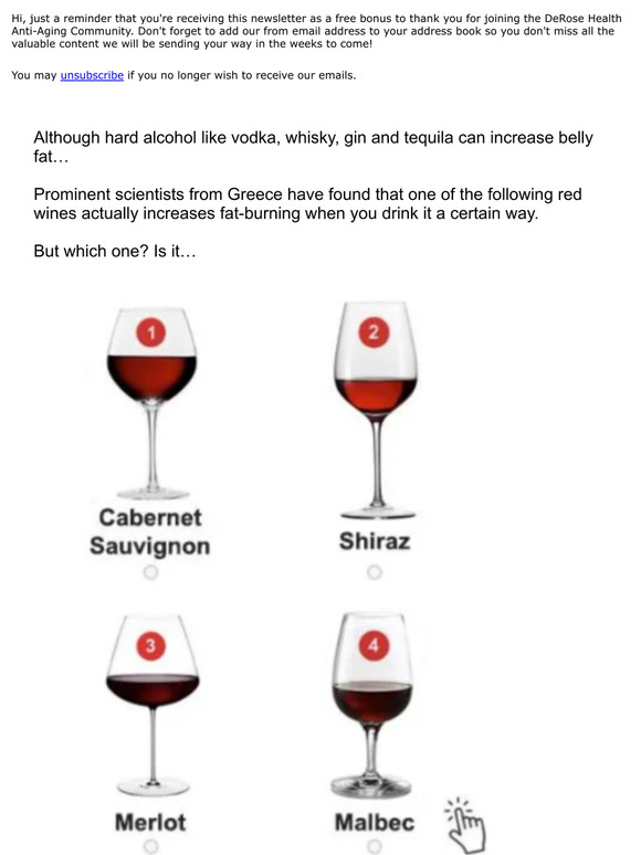 DeRose Health [QUIZ] Which red wine boosts metabolism? Milled