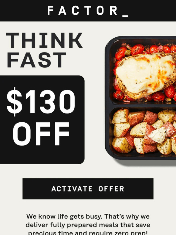 Factor meal kits: Get the first delivery for 60% off today